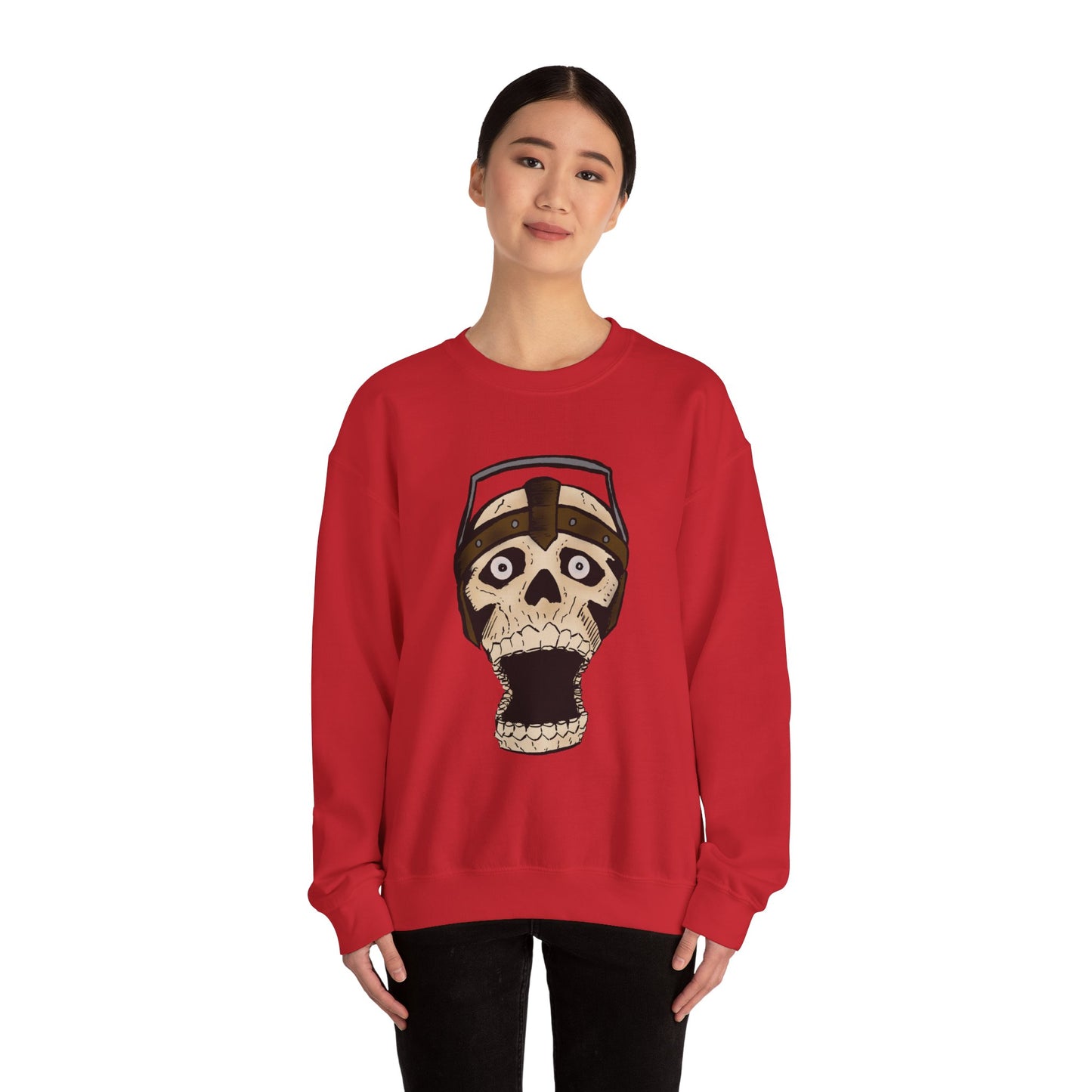 Screaming Skull Graphic Crewneck Sweatshirt - Unisex Heavy Blend