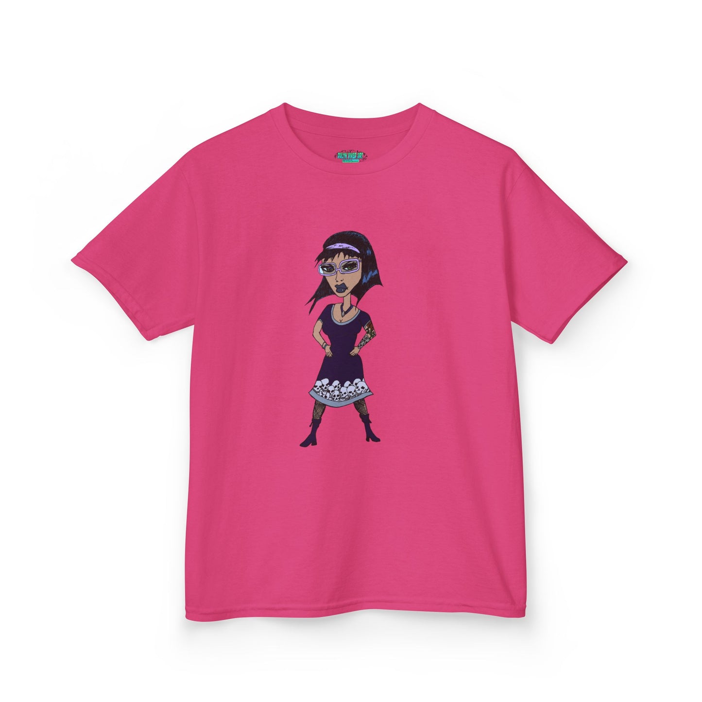 Kids Tee — Vintage Gothic Girl Cartoon Graphic Tee for Children