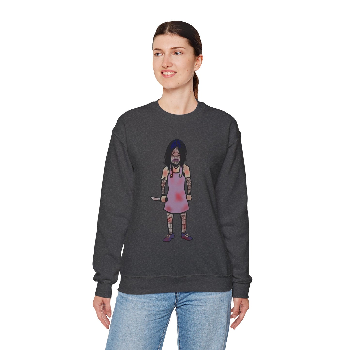 Evil Doll Edgy Graphic Sweatshirt for Unique Style