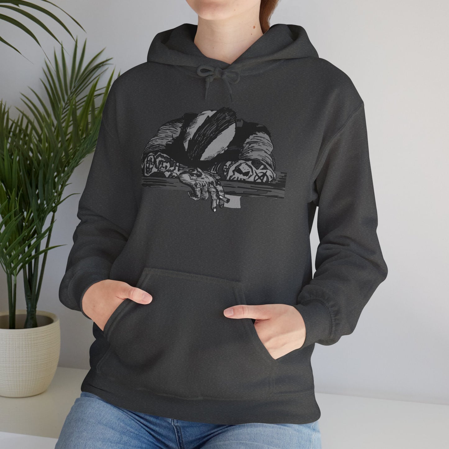 Punk and Done Unisex Hoodie with Artistic Design, Cozy Streetwear, Graphic Sweatshirt for Casual Vibes, Perfect Gift for Any Occasion