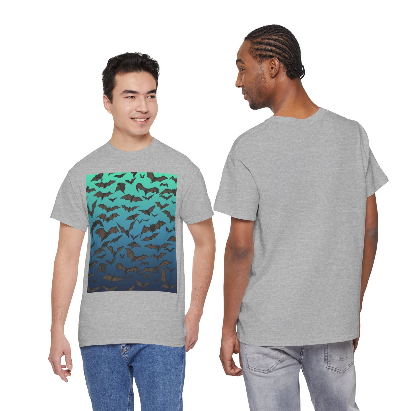Bat Swarm Graphic Tee — Gradient Night Flight T-Shirt