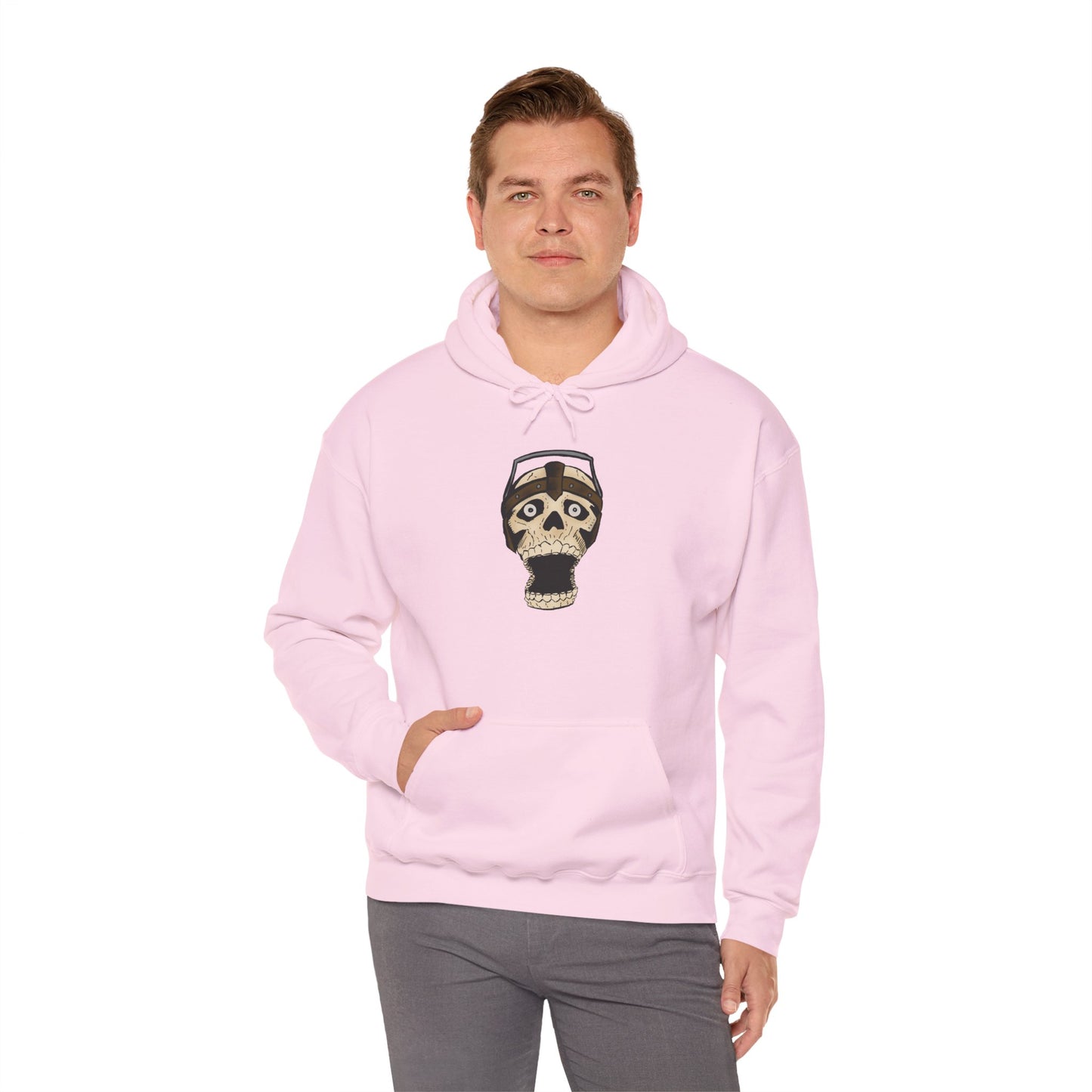Screaming Skull Graphic Hoodie, Unisex Heavy Blend Sweatshirt, Cozy Casual Wear, Gift for Halloween, Unique October Fashion, Everyday Comfort