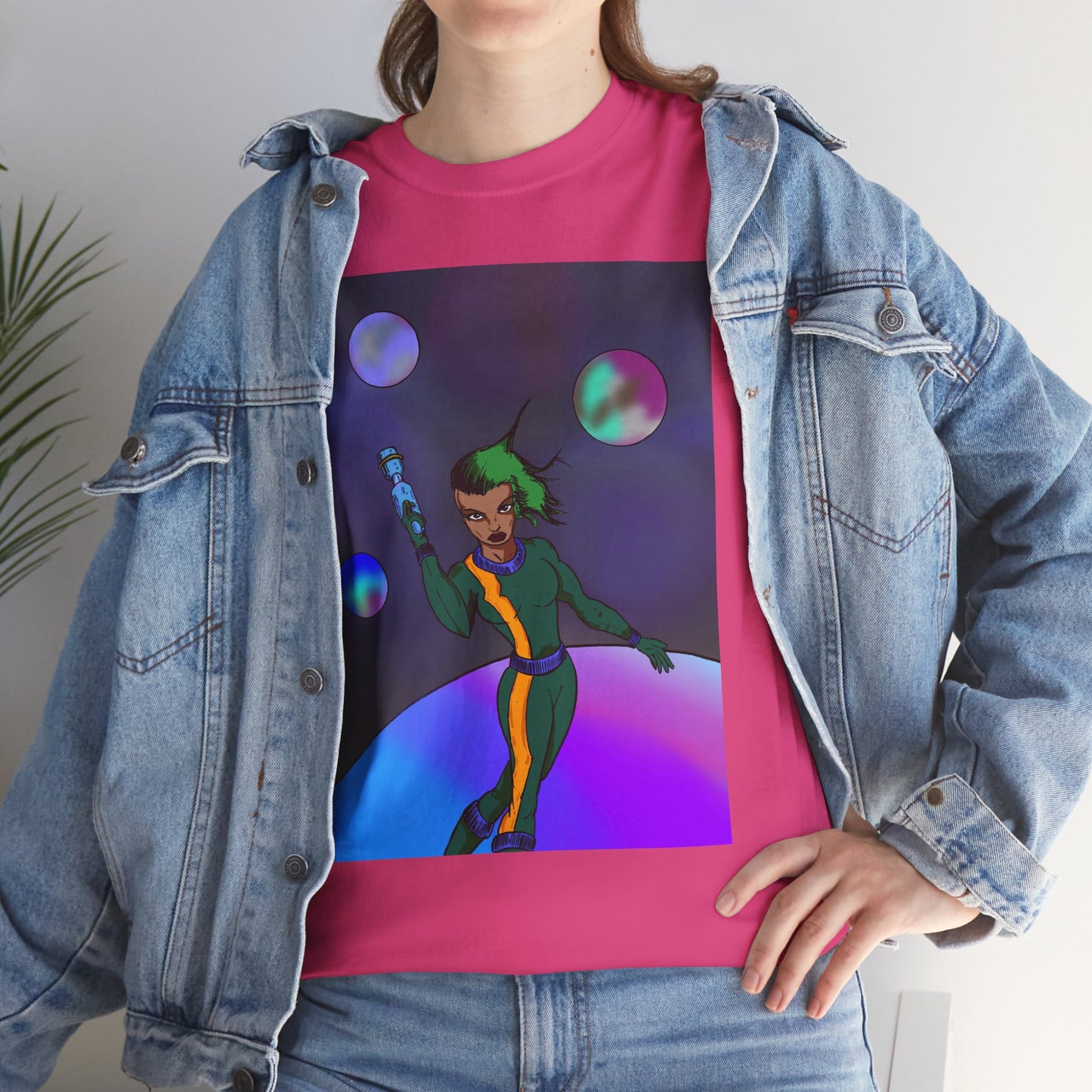 Cosmic Hero Vibe Tee - Unisex Heavy Cotton Tee, Space Art Shirt, Retro Sci-Fi T-Shirt, Gift for Space Lovers, Unique Graphic Tee