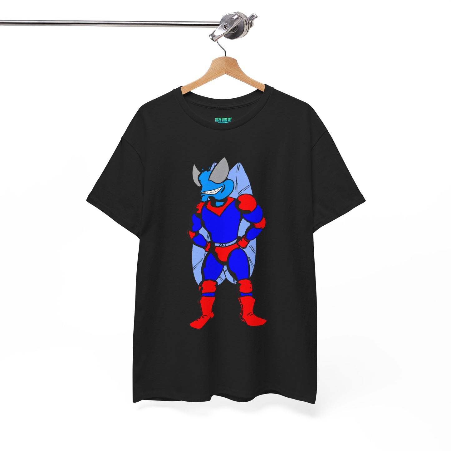 Astro-Fly Hero Graphic Tee - Blue & Red Superhero T-Shirt