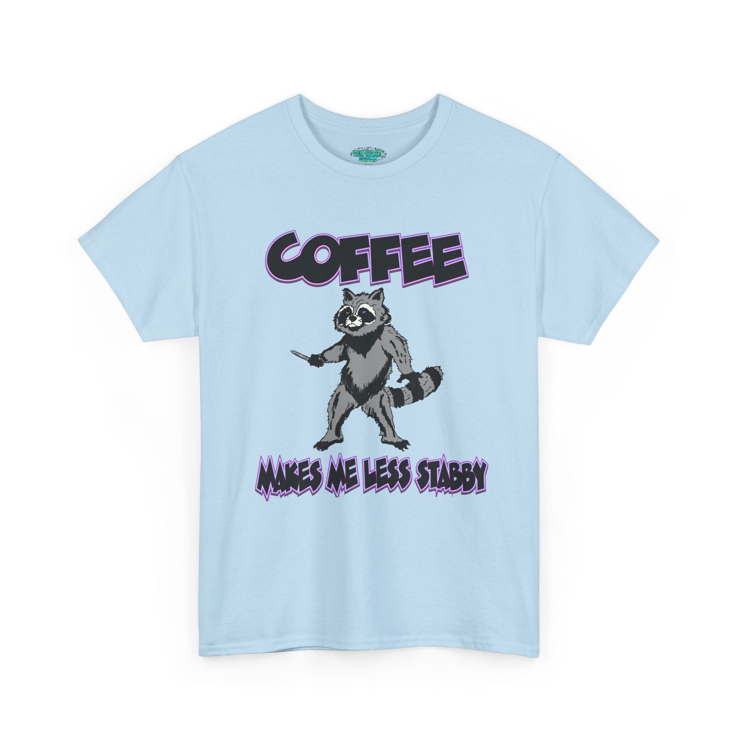 Funny Coffee Raccoon Unisex Heavy Cotton Tee
