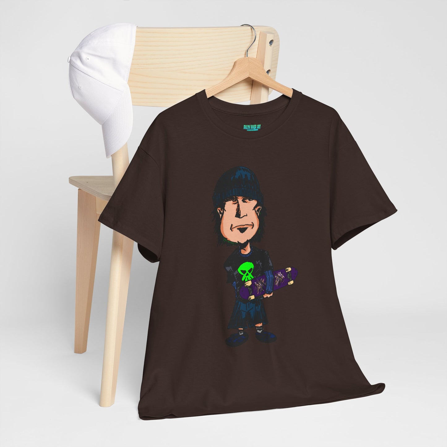 Rude Skater Dude - Skate Punk Cartoon Tee – Boy with Skateboard Graphic Shirt