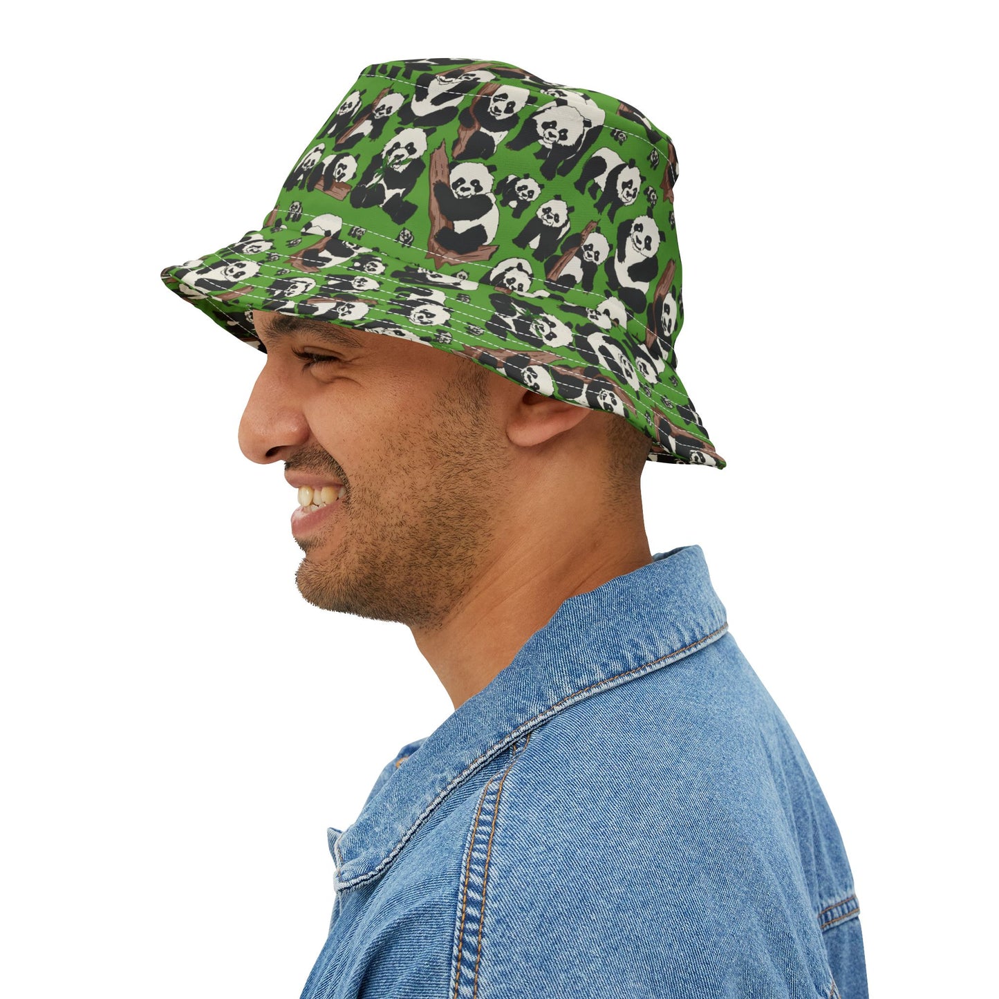Cute Panda Pattern Bucket Hat, Funky Outdoor Hat, Trendy Summer Accessory, Gift for Animal Lovers, Festival & Beach Hat