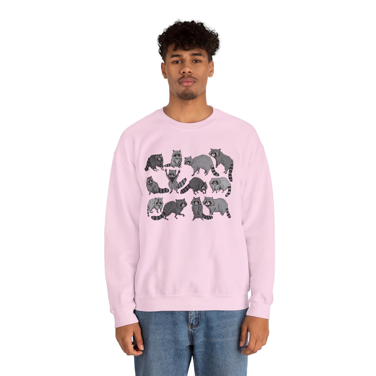 Playful Raccoon Crewneck Sweatshirt - Unisex Heavy Blend