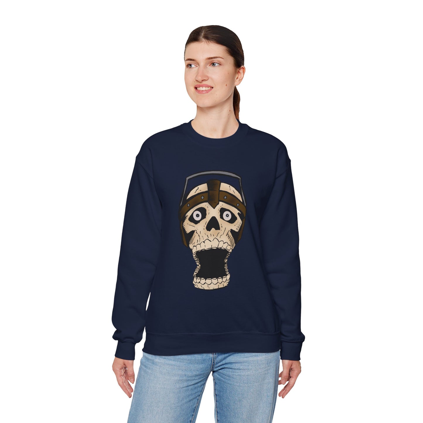 Screaming Skull Graphic Crewneck Sweatshirt - Unisex Heavy Blend™