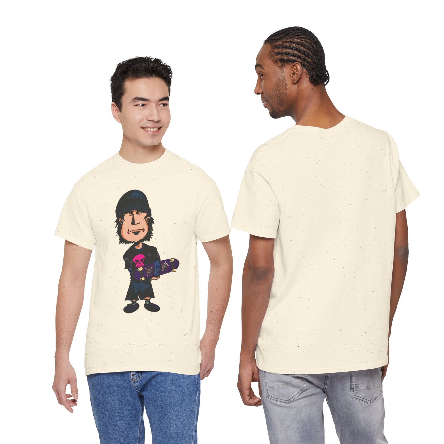 Rude Skater Dude - Skate Punk - Skater Kid Cartoon T‑Shirt — Cute Skateboarder Graphic Tee