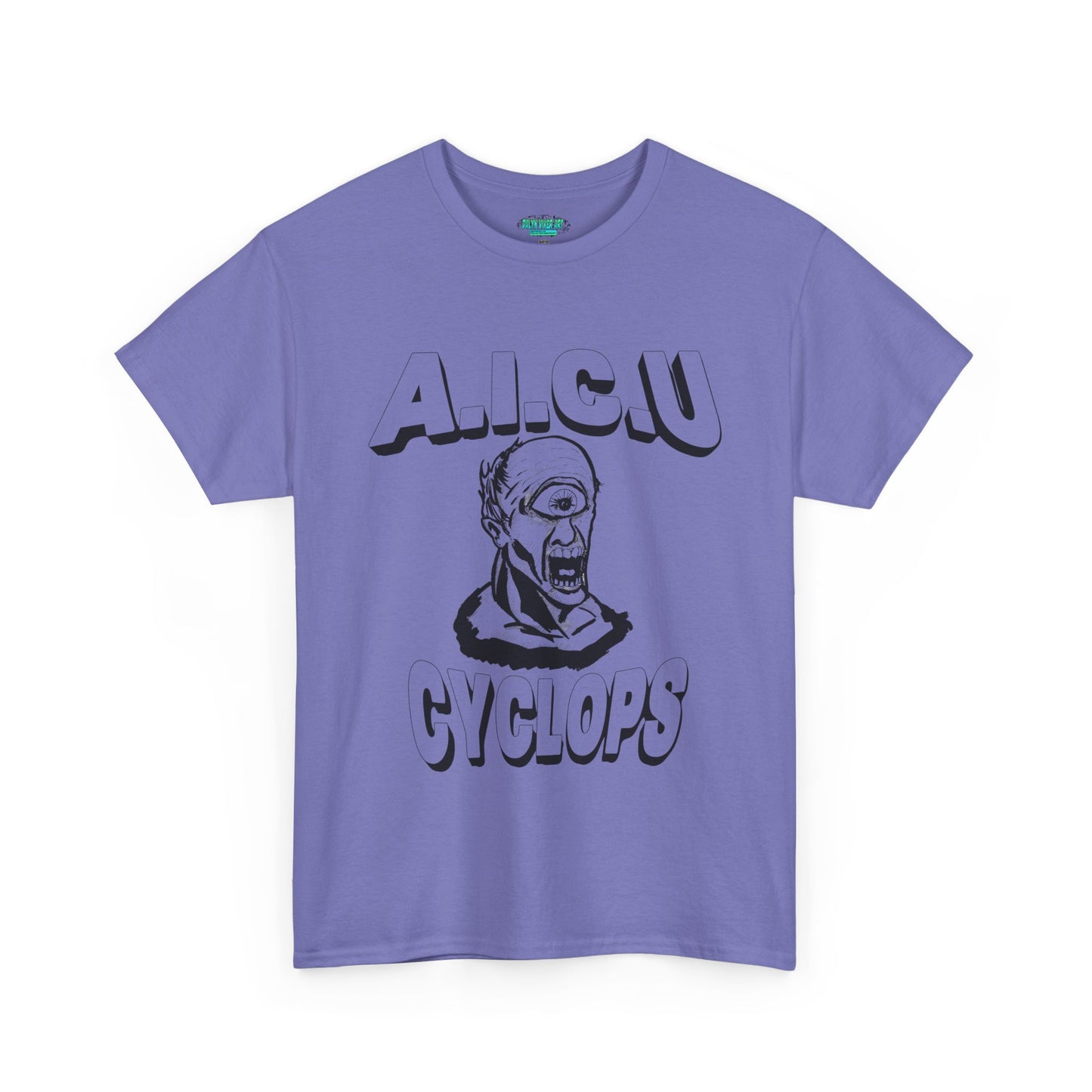 Graphic Unisex Tee - Fake AICU University Cyclops Mascot Mythology Shirt
