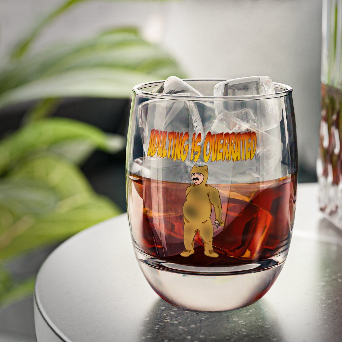 Funny Whiskey Glass - "Adulting is Overrated" Gift for Adults