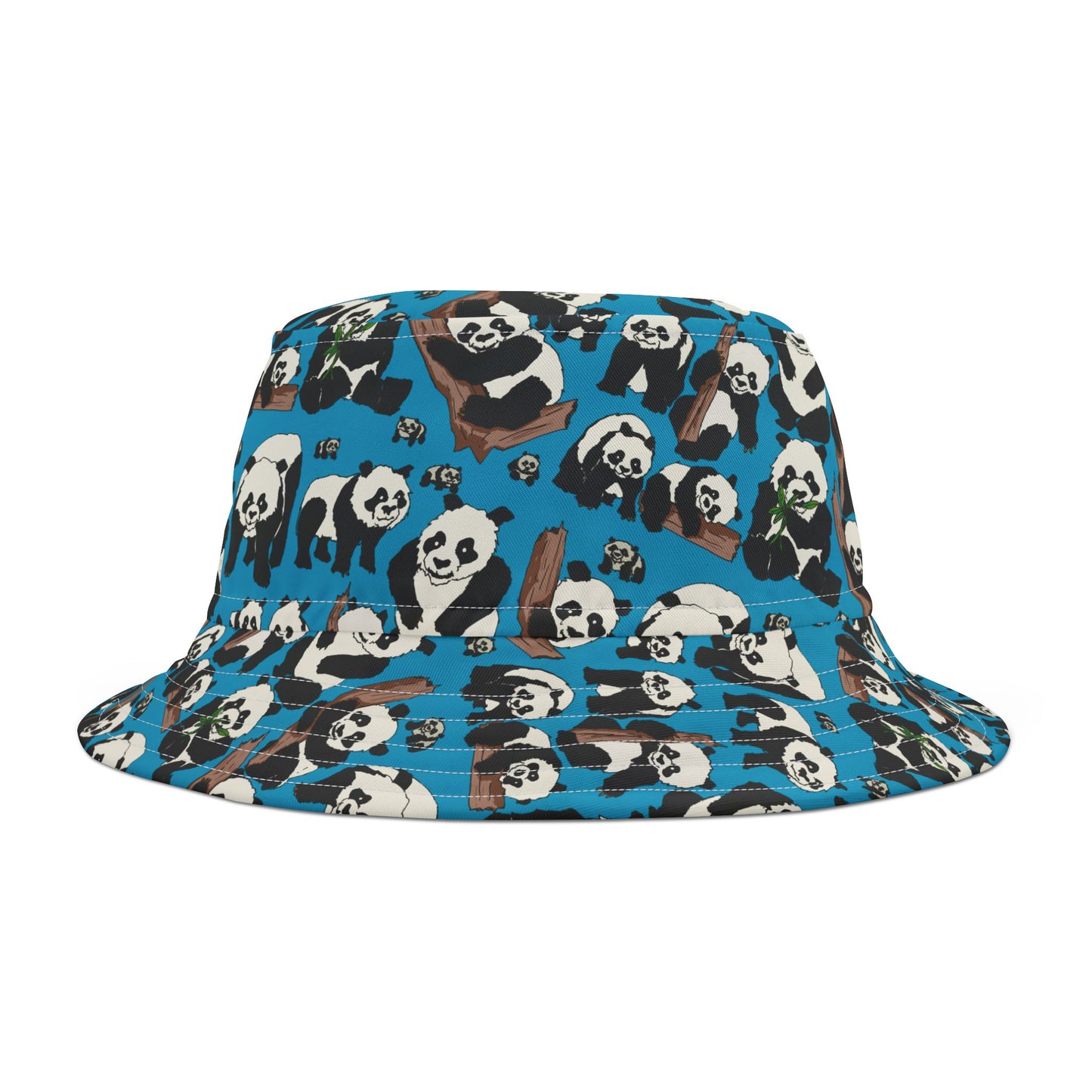 Panda Print Bucket Hat, Trendy Summer Hat, Animal Lover Gift, Casual Outdoor Accessory, Festival Headwear