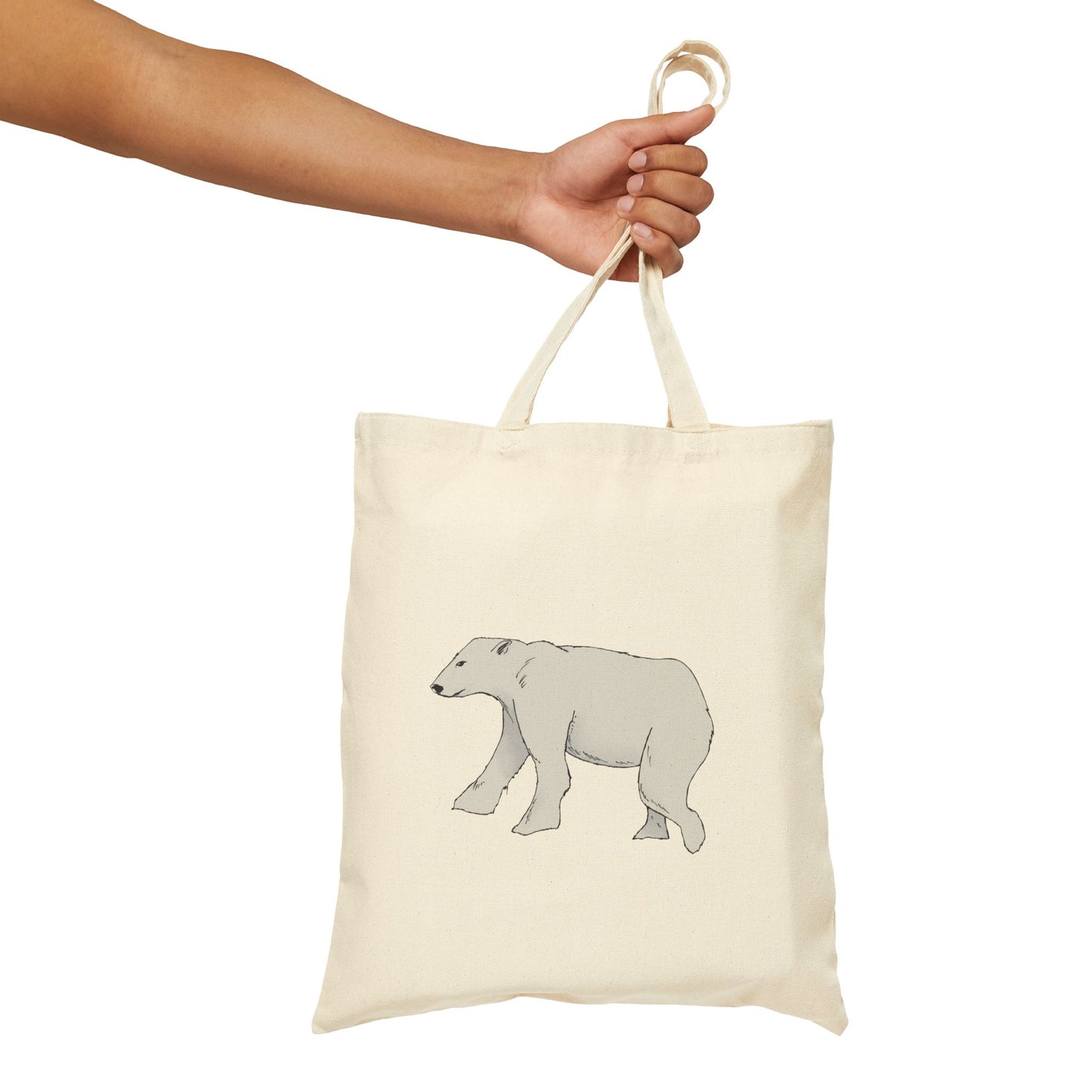 Canvas Tote Bag — Minimalist Polar Bear Eco Shopper