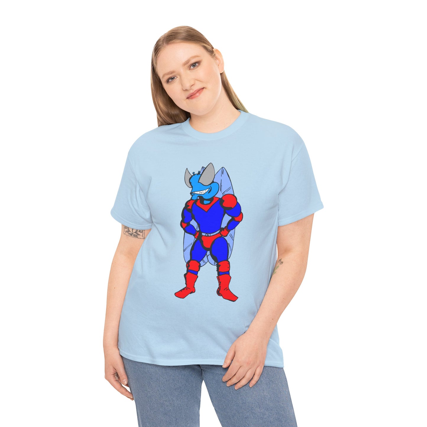 Astro-Fly Hero Graphic Tee - Blue & Red Superhero T-Shirt