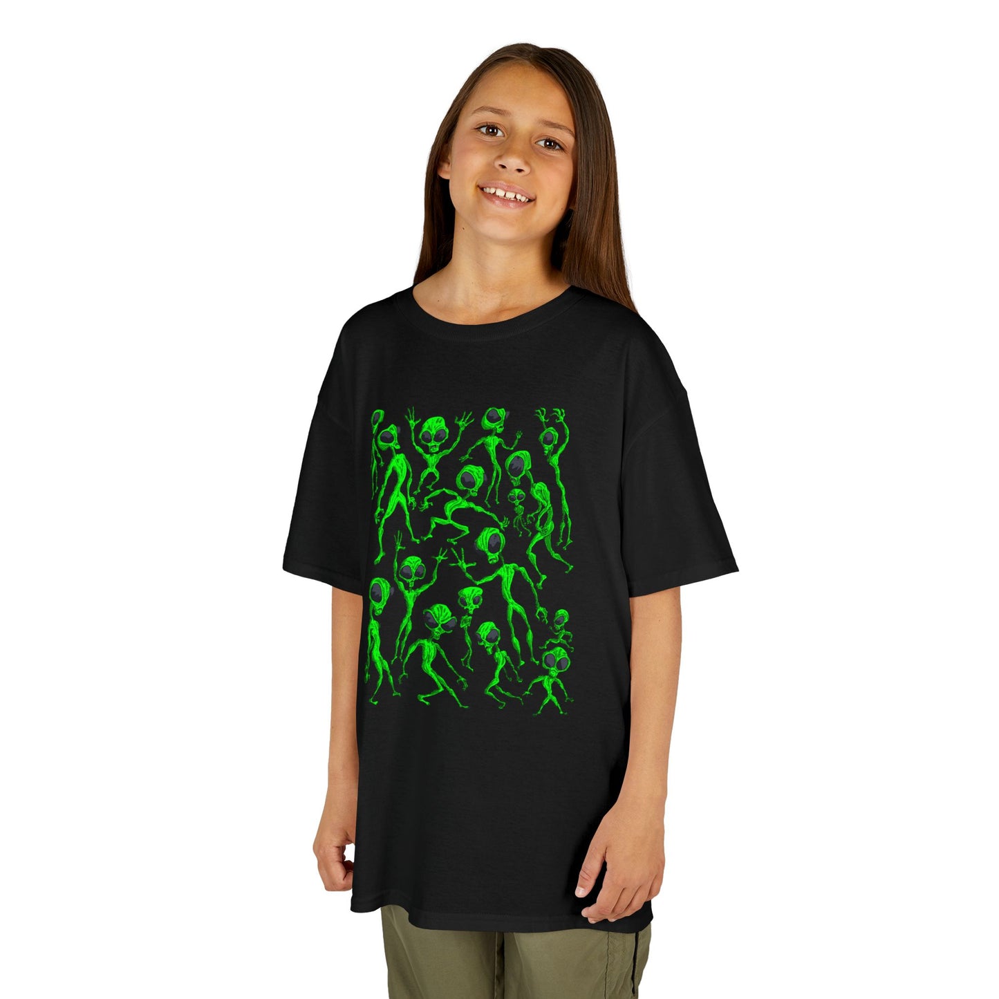 Kids Alien Dance Party T‑Shirt — Fun Green Alien Graphic Tee for Children