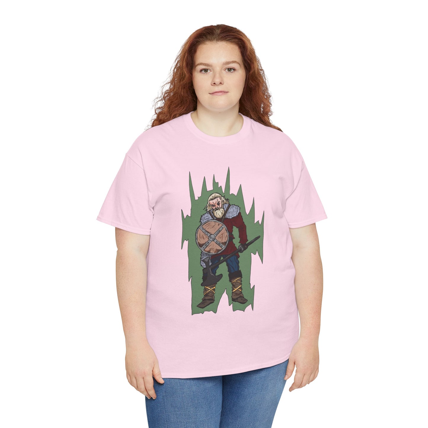 Epic Warrior Graphic Tee, Unisex Heavy Cotton Shirt, Casual Wear, Gamer Gift, Medieval Art Clothing, Battle Theme Fashion