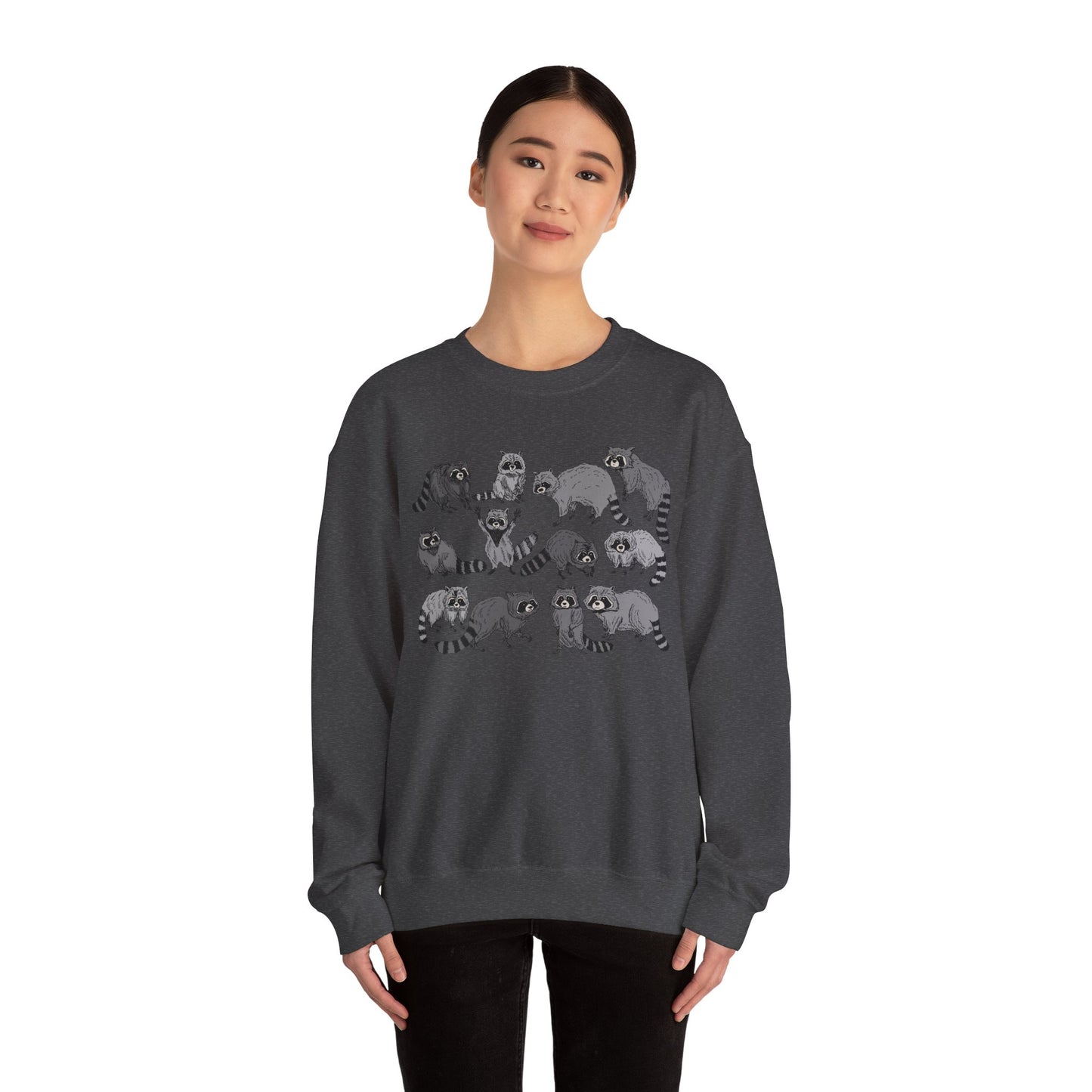 Playful Raccoon Crewneck Sweatshirt - Unisex Heavy Blend
