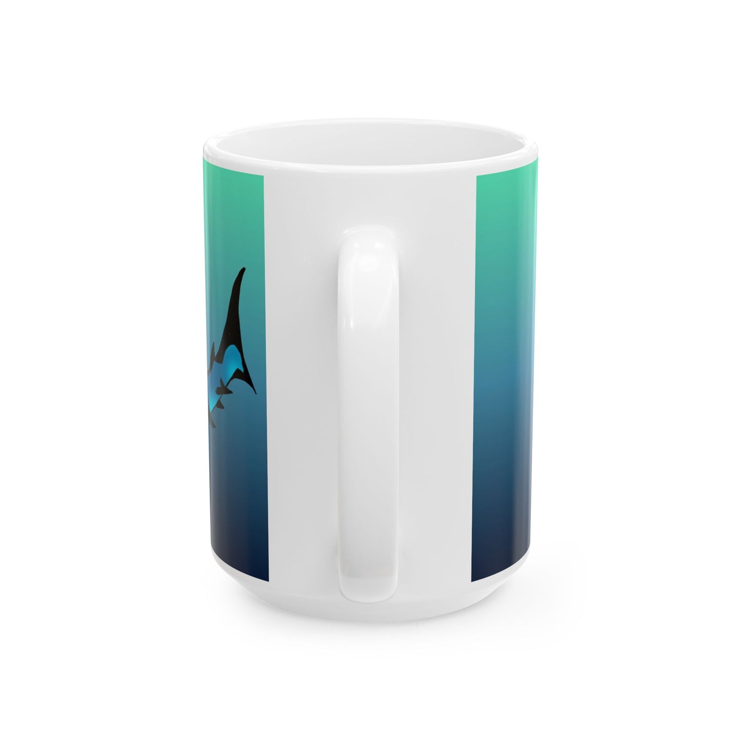 Harley Hammerhead Shark Gradient Ceramic Mug — Cute Hammerhead Coffee Cup (11oz & 15oz)