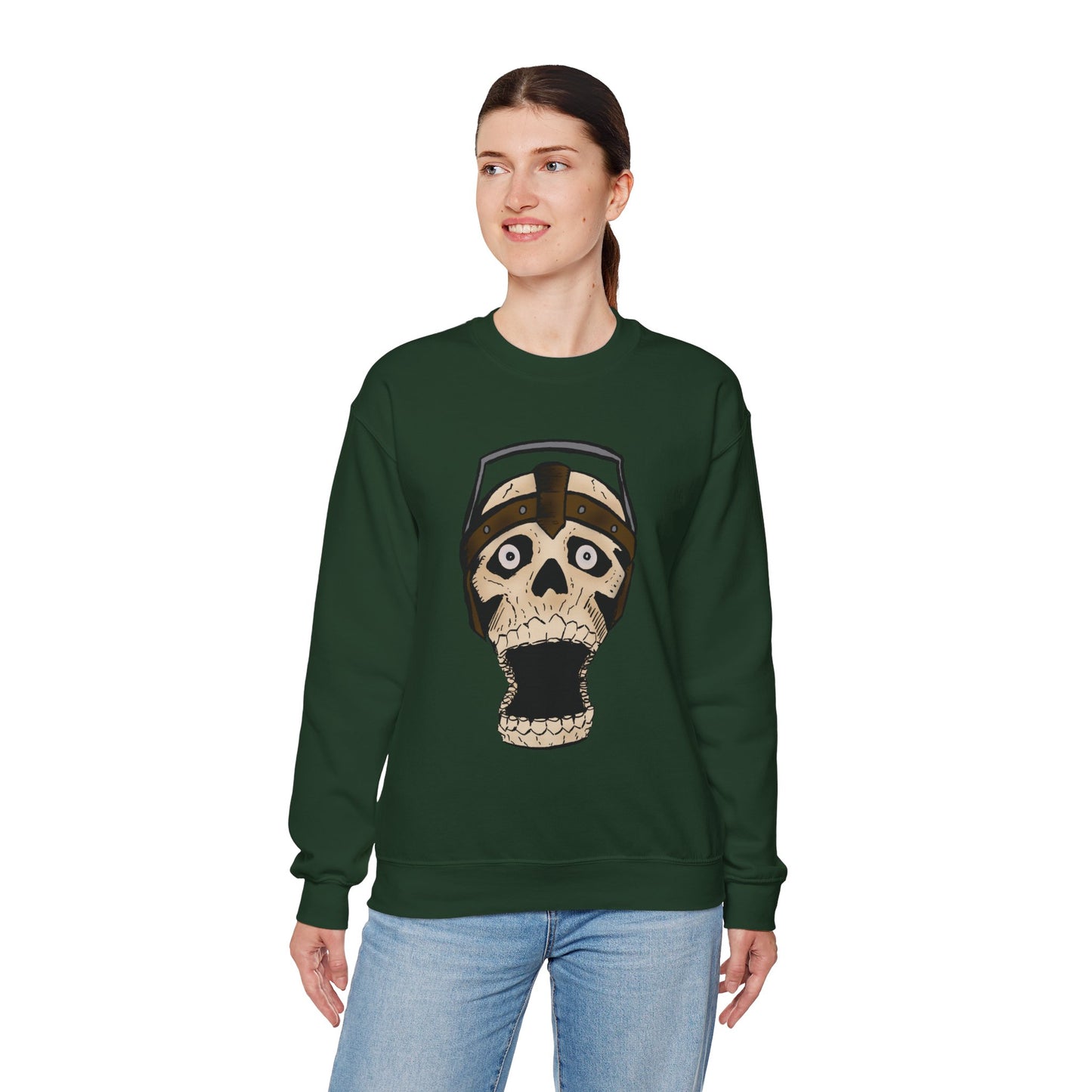 Screaming Skull Graphic Crewneck Sweatshirt - Unisex Heavy Blend™