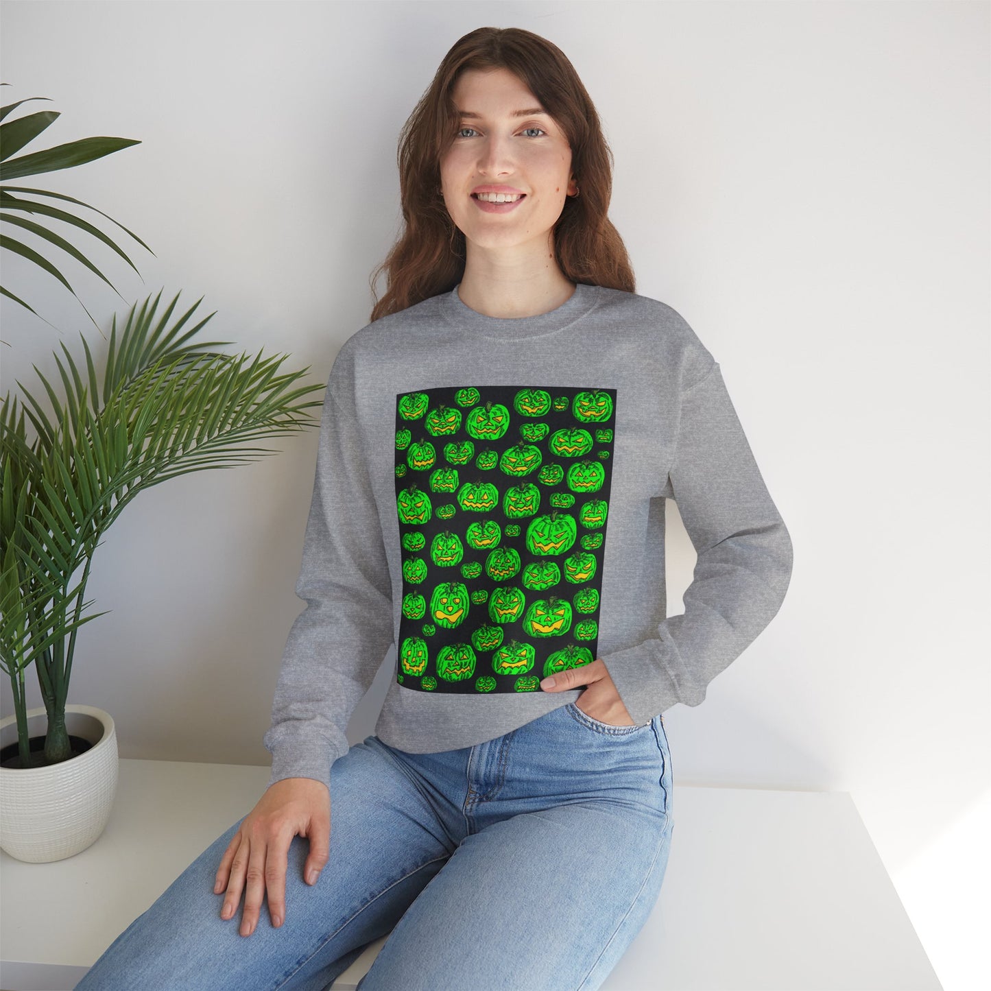 Halloween Pumpkin Crewneck Sweatshirt