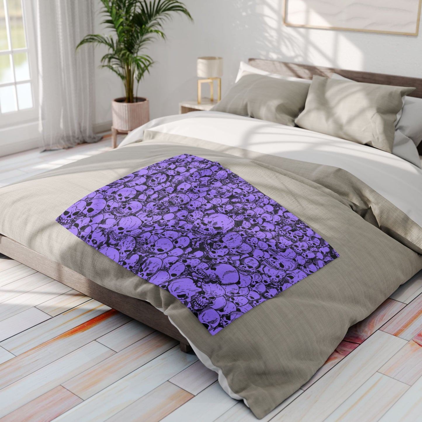 Gathering of Skulls - Purple - Arctic Fleece Blanket