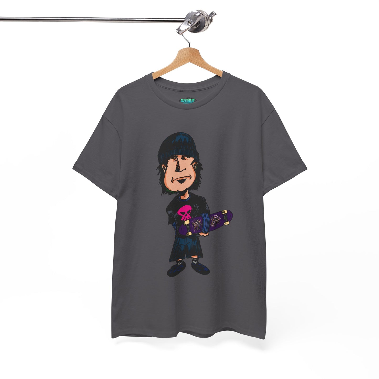 Rude Skater Dude - Skate Punk - Skater Kid Cartoon T‑Shirt — Cute Skateboarder Graphic Tee