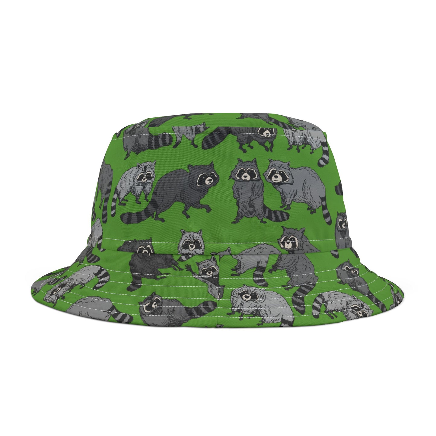 Raccoon Print Bucket Hat, Fun Outdoor Accessories, Gifts for Animal Lovers, Summer Fashion, Eco-Friendly Headwear