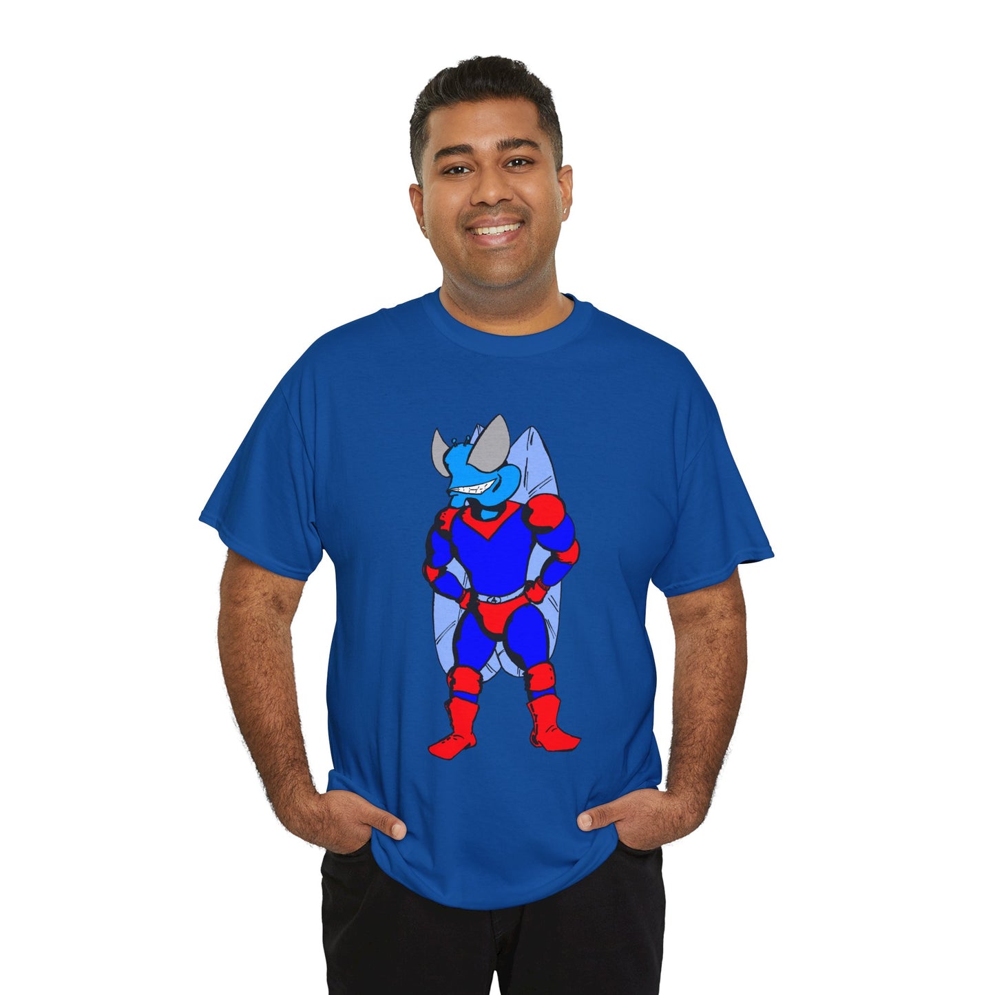 Astro-Fly Hero Graphic Tee - Blue & Red Superhero T-Shirt
