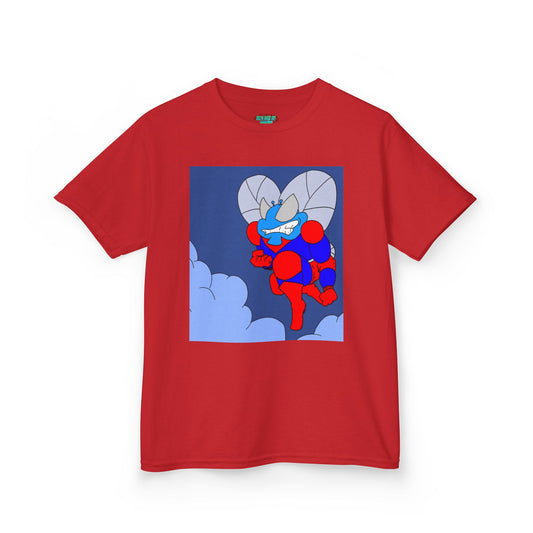 The Astounding Astro-Fly - Up in the Clouds - Kids Superhero Graphic Tee - Fun Cartoon Design for Playful Days