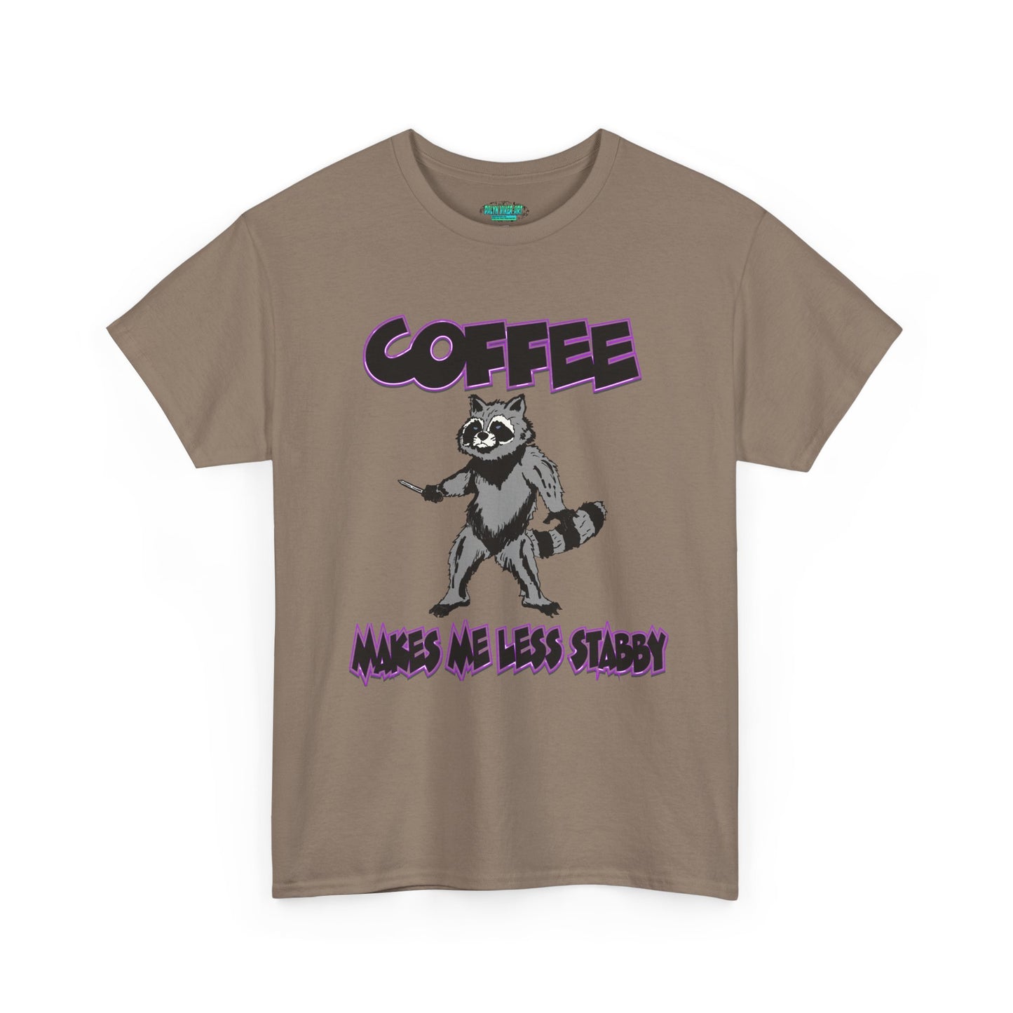 Funny Coffee Raccoon Unisex Heavy Cotton Tee