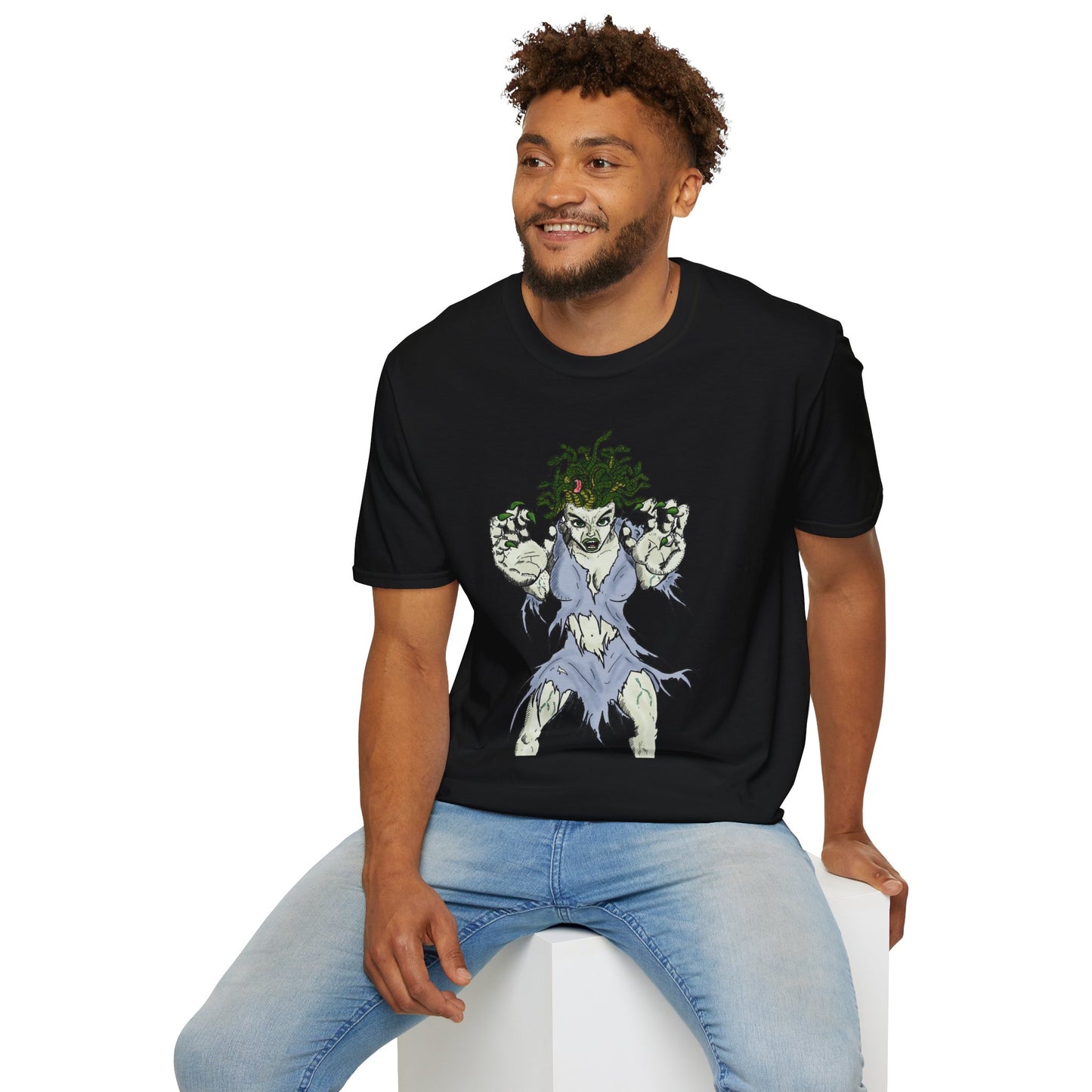 Medusa Assailing Unisex T-Shirt - Mythological Monster Dalyn Viker Art