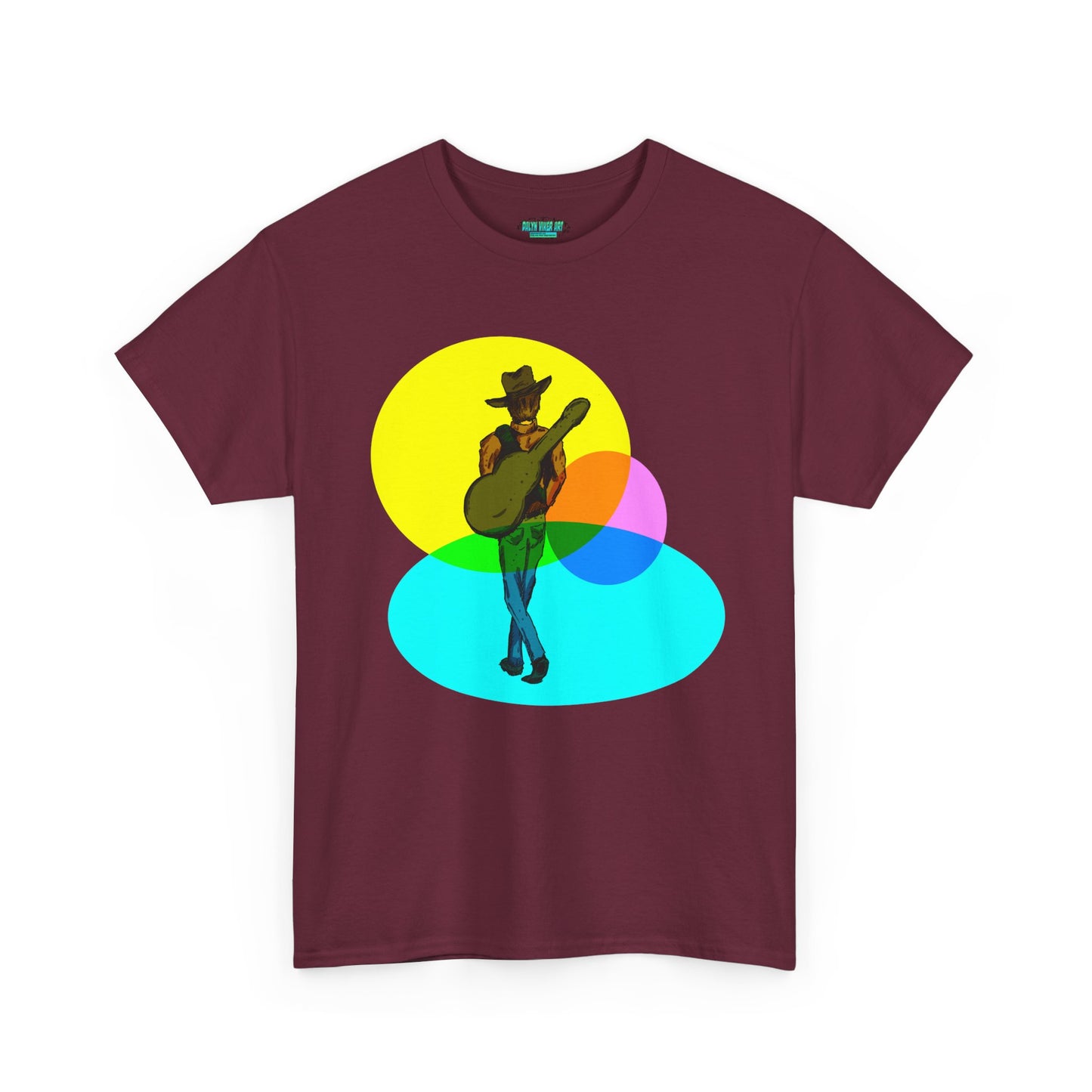 Cowboy Guitar Tee — Colorful Music T‑Shirt