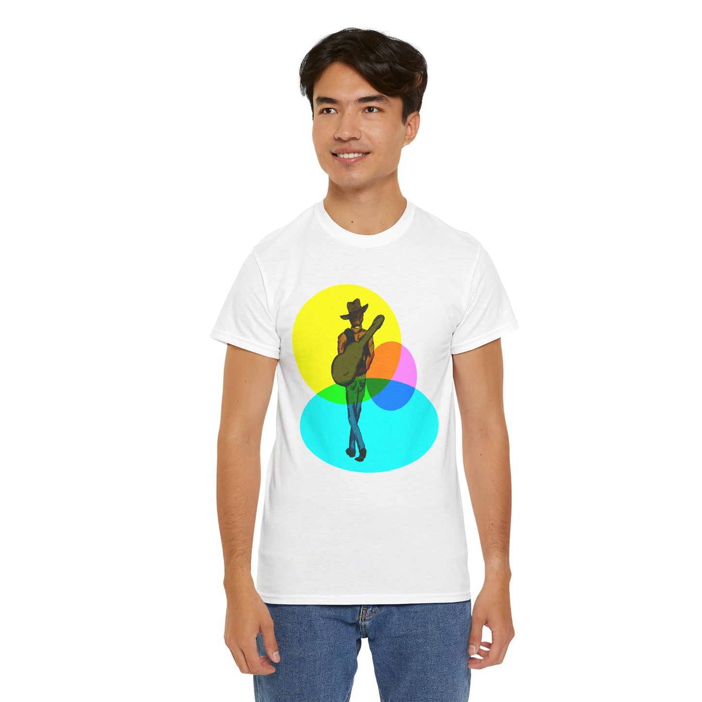 Cowboy Guitar Tee — Colorful Music T‑Shirt