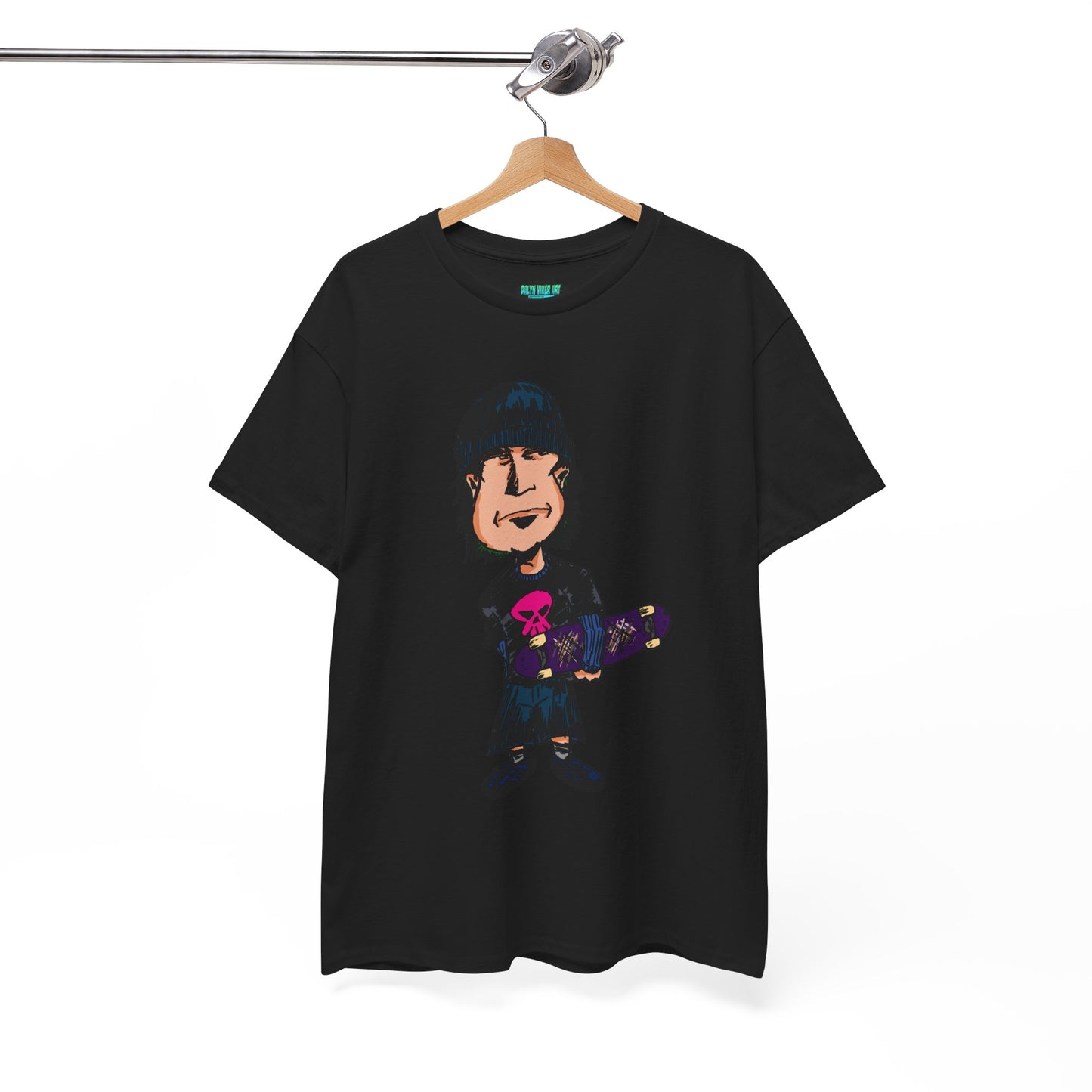 Rude Skater Dude - Skate Punk - Skater Kid Cartoon T‑Shirt — Cute Skateboarder Graphic Tee