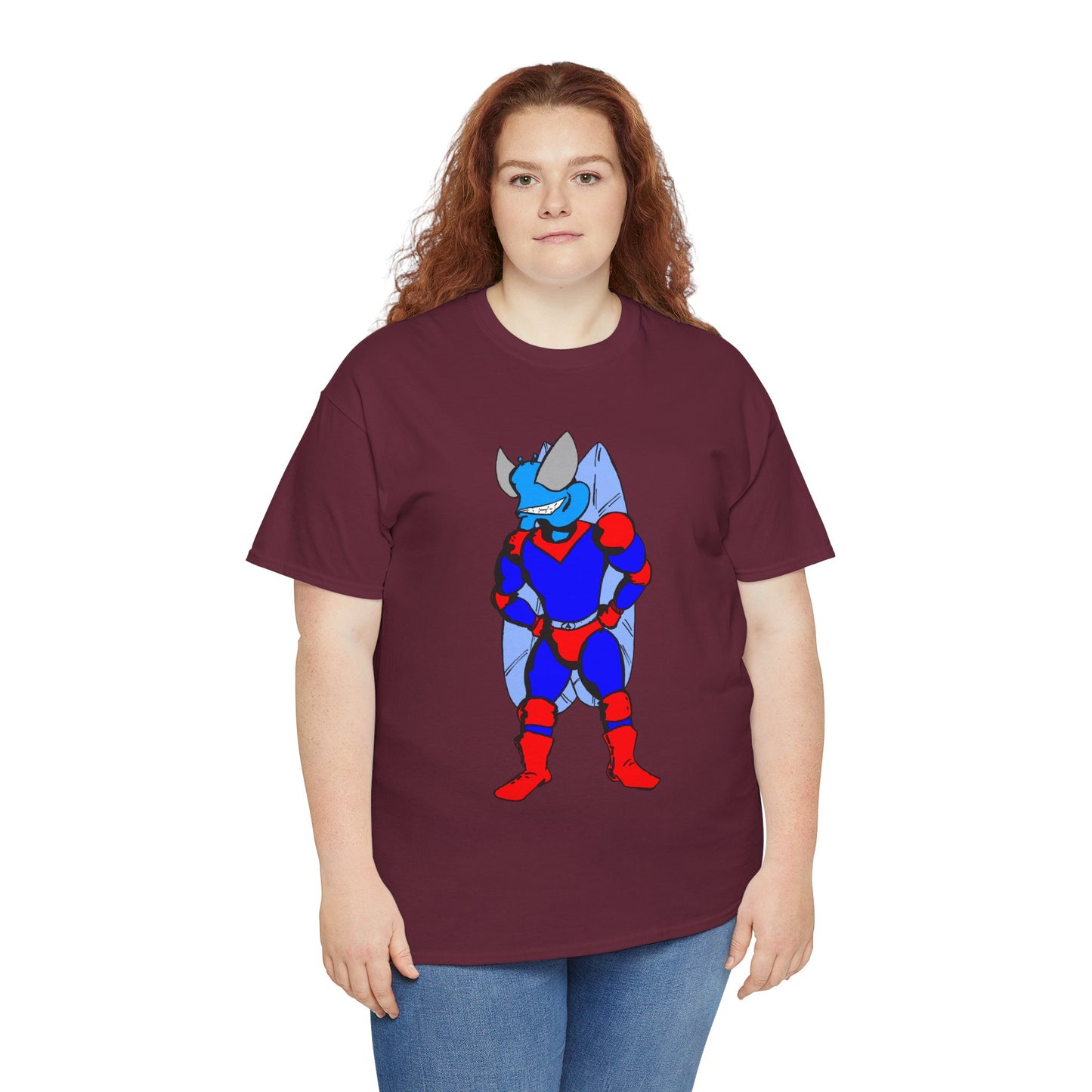 Astro-Fly Hero Graphic Tee - Blue & Red Superhero T-Shirt