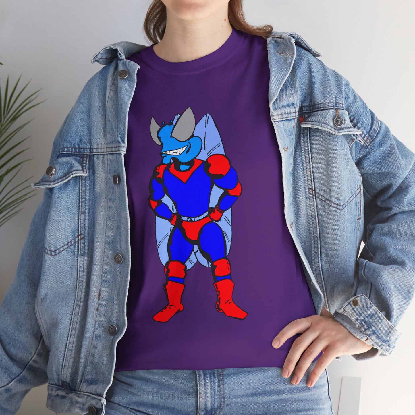 Astro-Fly Hero Graphic Tee - Blue & Red Superhero T-Shirt