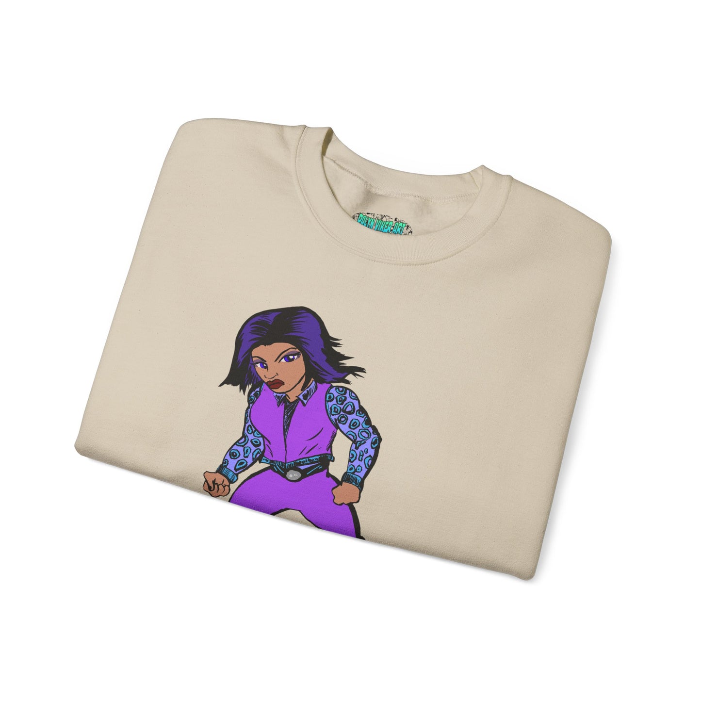 Vintage Retro Hero Crewneck Sweatshirt with Bold Graphic Design
