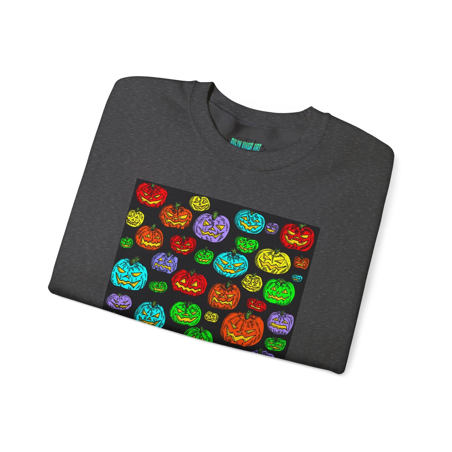 Halloween Colorful Pumpkin Graphic Crewneck Sweatshirt