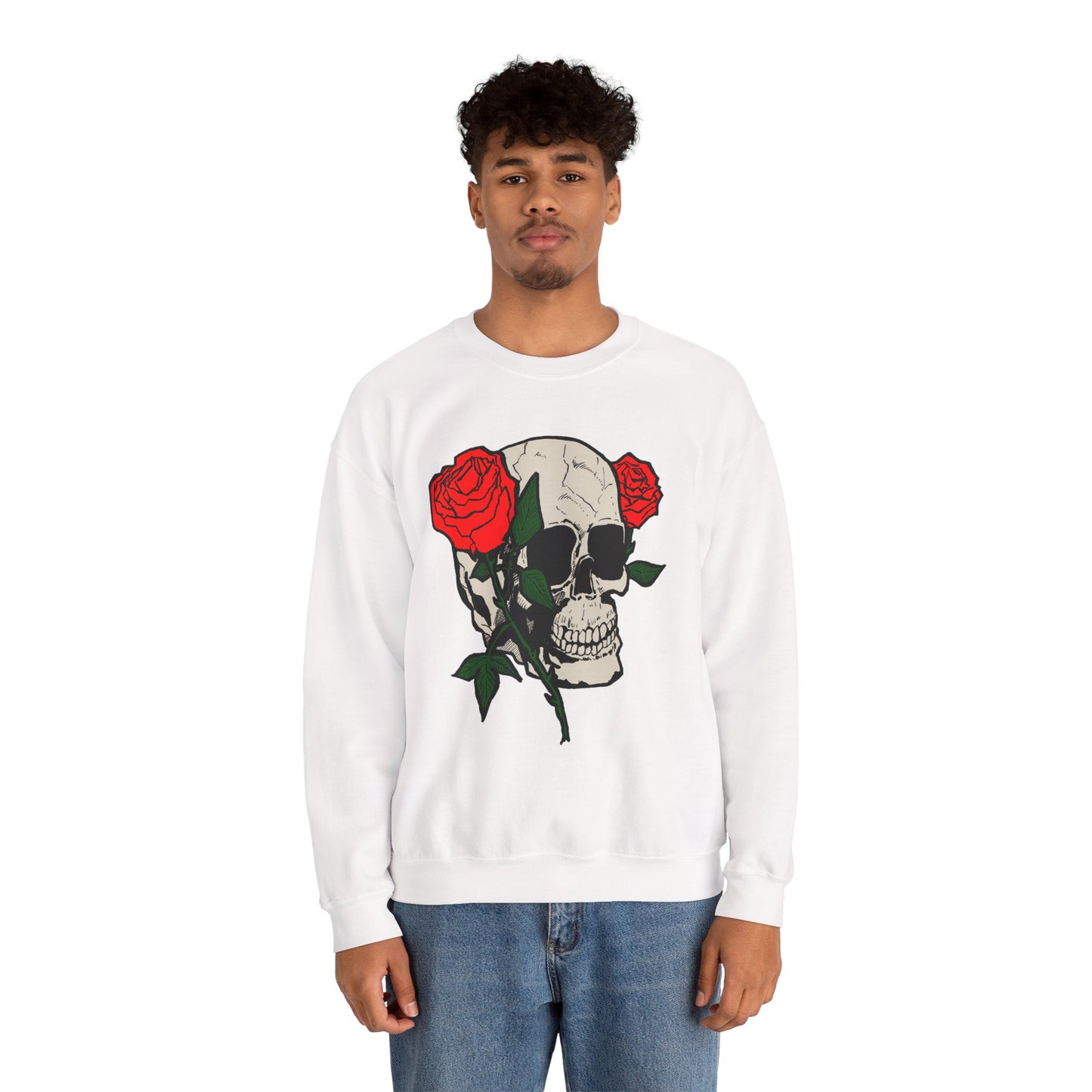 Skull and Roses Crewneck Sweatshirt
