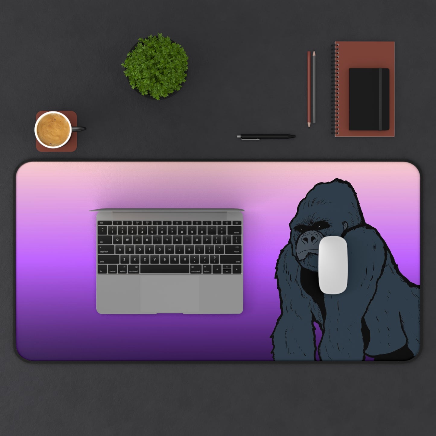 Gorilla Gradient Desk Mat — Purple to Pink Large Gaming/Work Mouse Pad