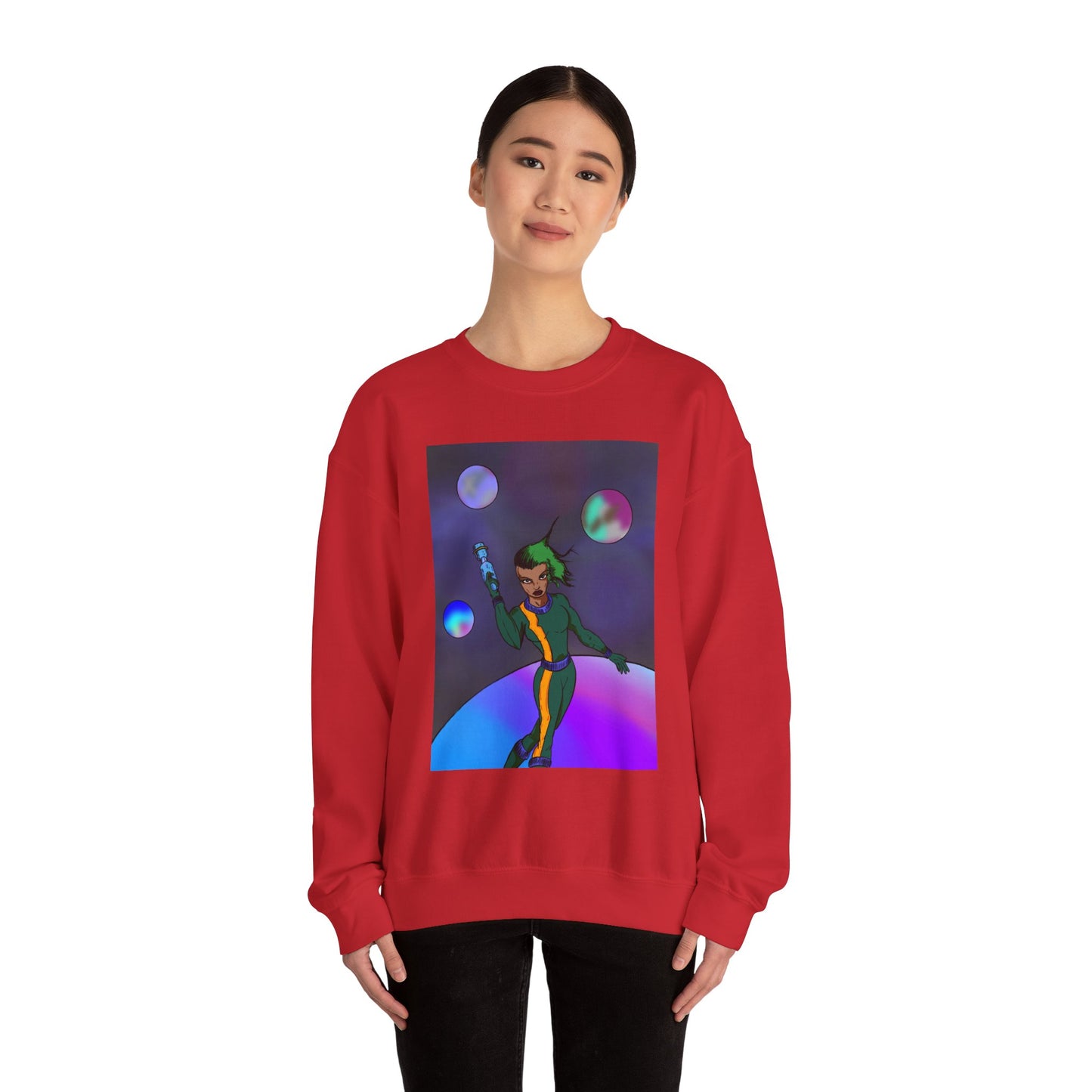 Cosmic Character Crewneck Sweatshirt – Fun, Unisex Design for Casual Style