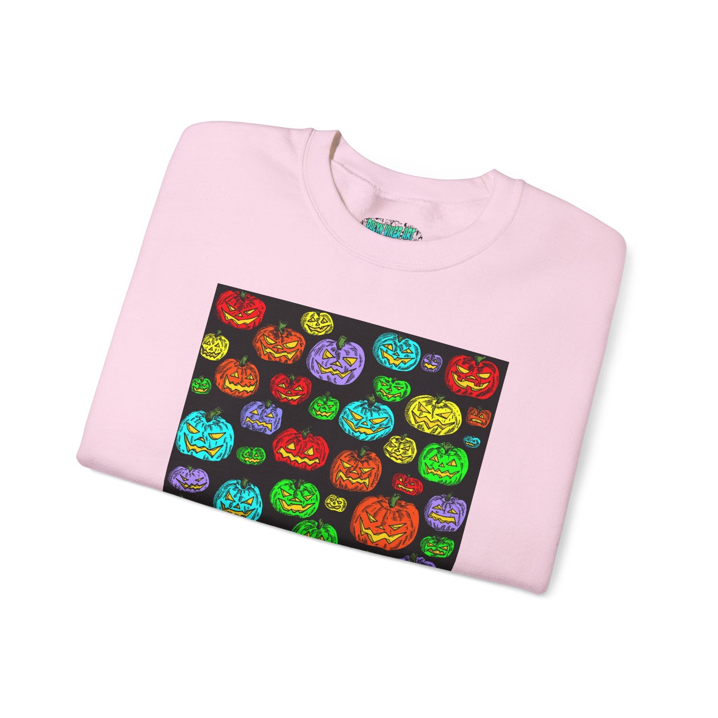 Halloween Colorful Pumpkin Graphic Crewneck Sweatshirt