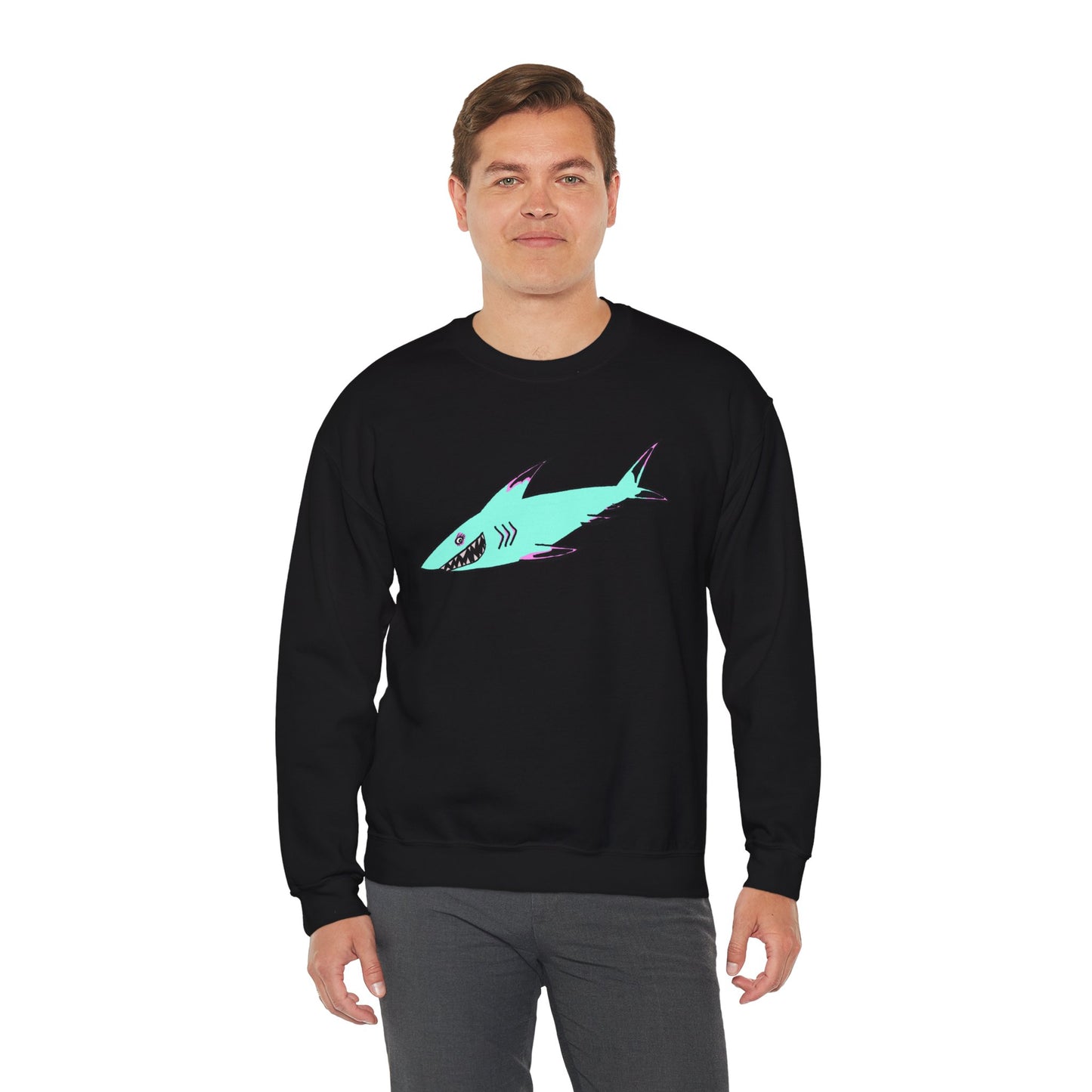 Charming Shark Graphic Sweatshirt - Unisex Heavy Blend™ Crewneck