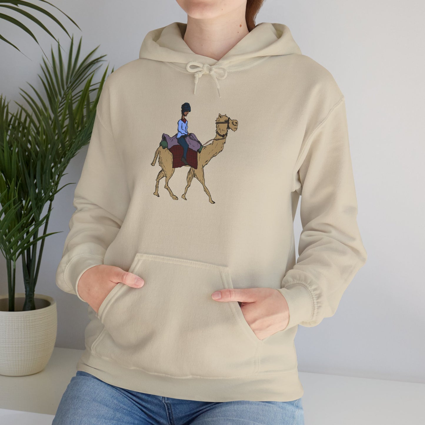 Camel Ride Hoodie, Cozy Unisex Pullover Sweatshirt, Fun Animal Lover Gift, Perfect for Travel & Adventure Enthusiasts