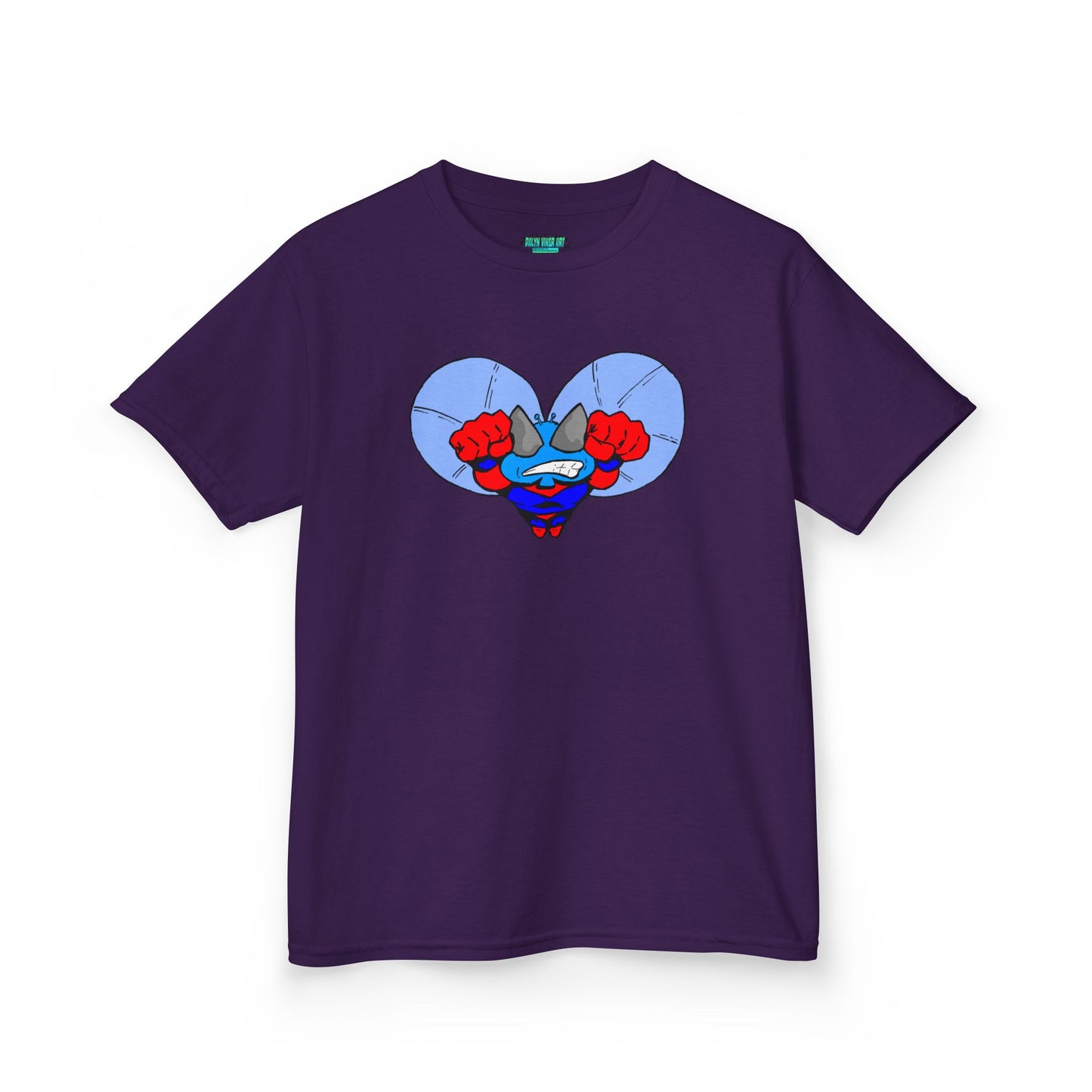 Astro-Fly Kids Superhero T‑Shirt — Cute Blue Hero Design