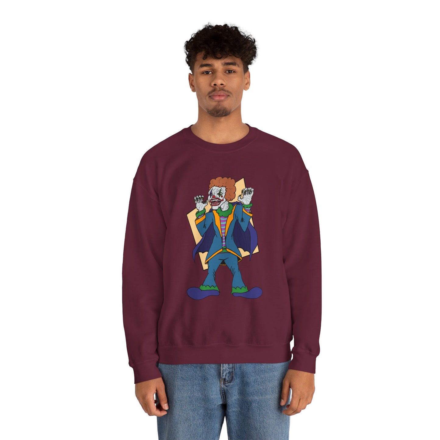 Vampire Clown Funny Horror-Inspired Unisex Crewneck Sweatshirt