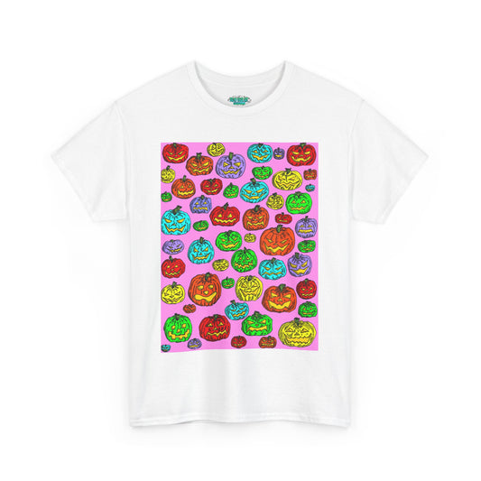Colorful Pumpkin Graphic Tee, Unisex Cotton T-Shirt, Halloween Costume, Fall Apparel, Trendy Graphic Shirt, Casual Wear