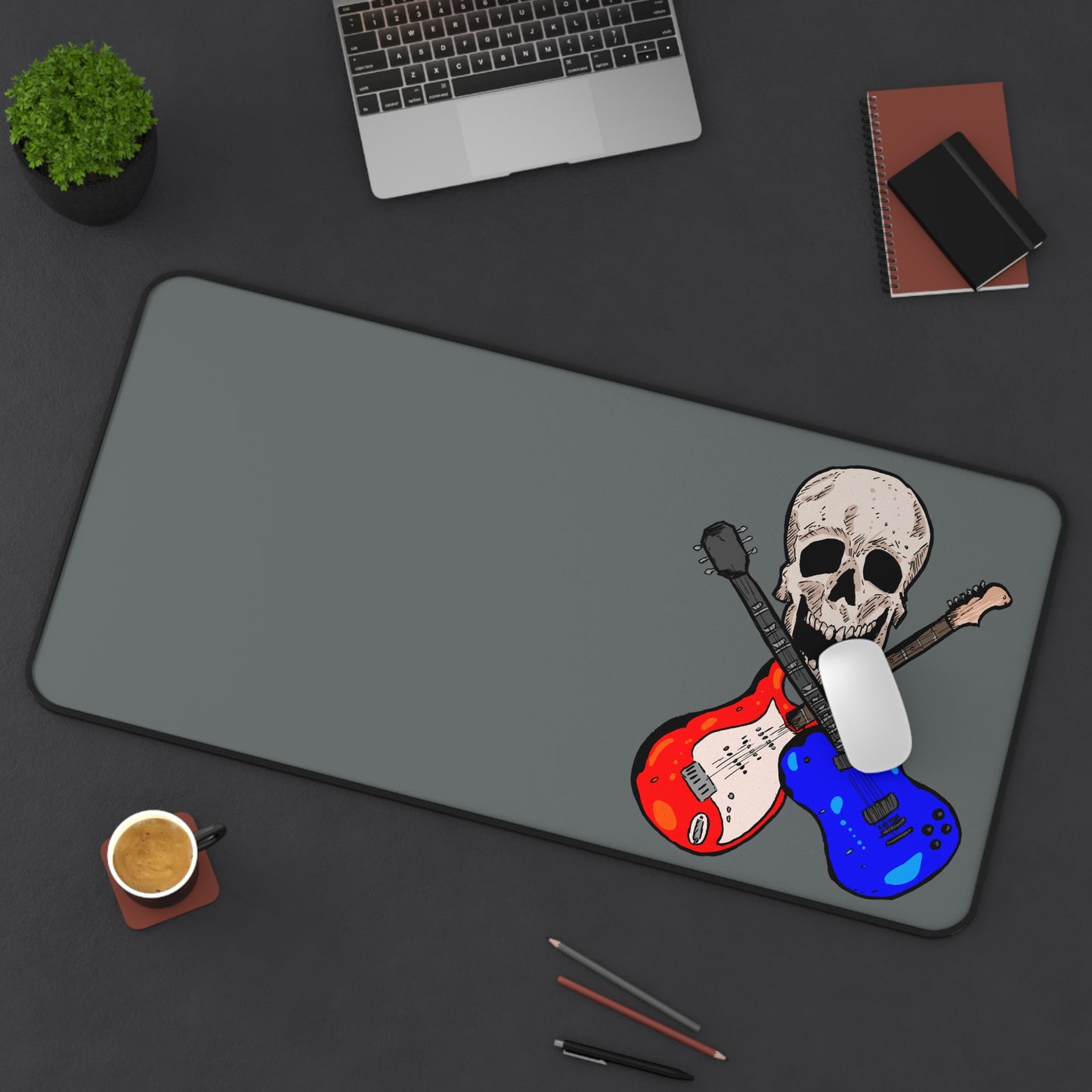 Deathly Skull and Guitars Desk Mat | Guitar Lover's Mouse Pad - Great for Musicians, Home Office Decor, Gifts for Music Enthusiasts, Rock Band [...]
