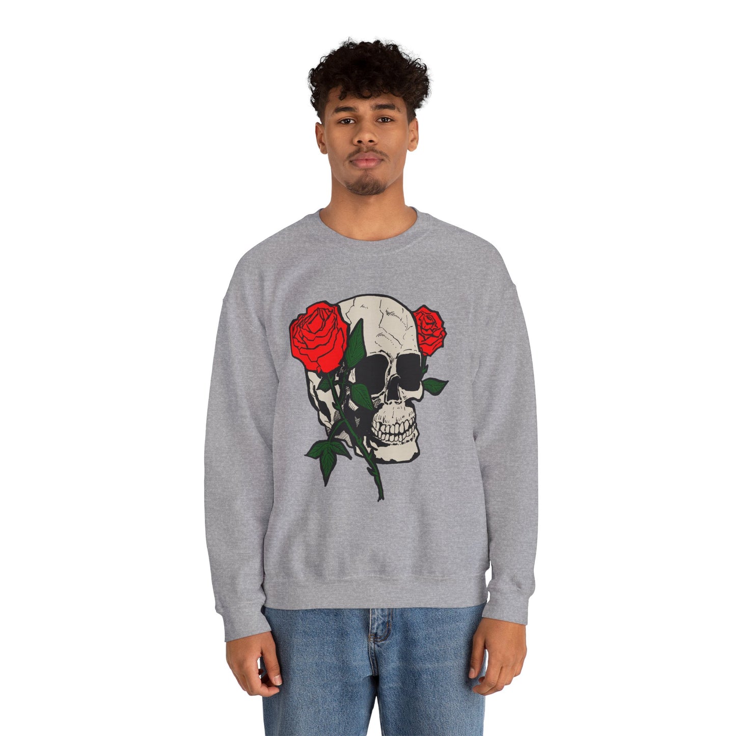 Skull and Roses Crewneck Sweatshirt